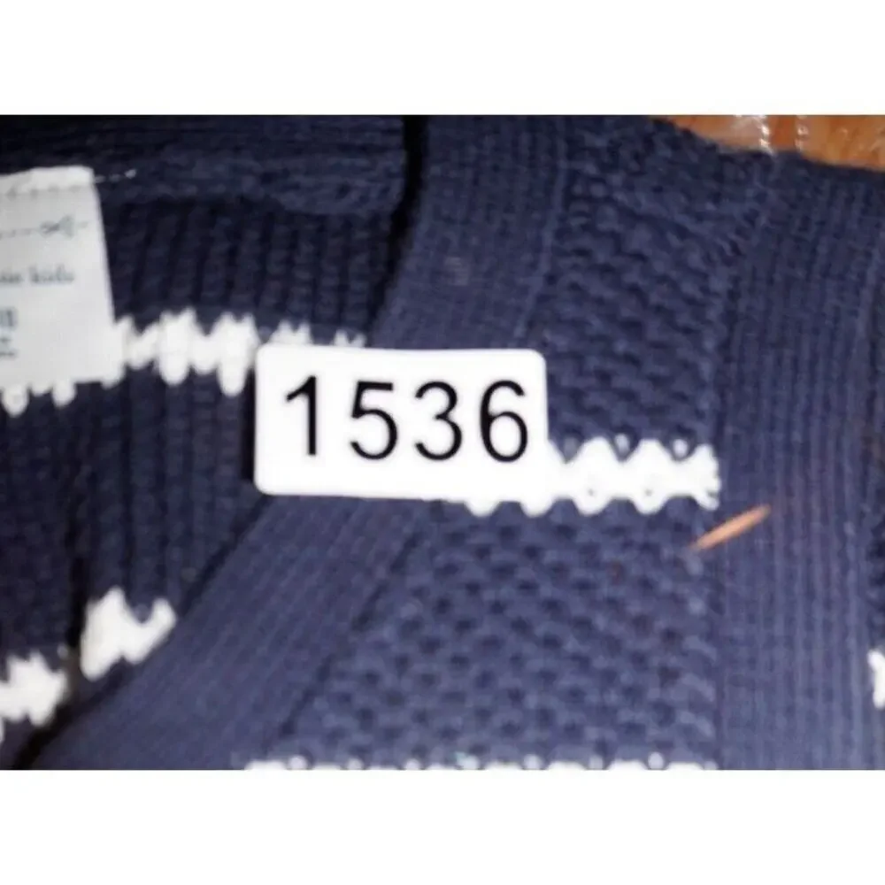 Abercrombie Kids Striped Sweater Vest Navy White Button Front Preppy 9/10
